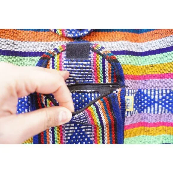 Pinzon Mexican Backpack Boho Woven Baja Bag - Picture 2 of 6